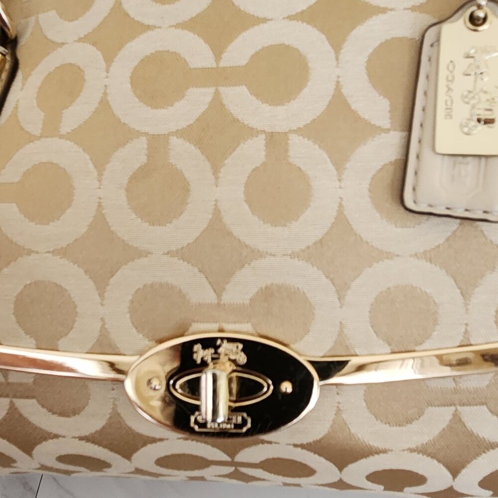Coach Madeline East West Op Art Sateen Shoulder Bag Handbag - Picture 5 of 11